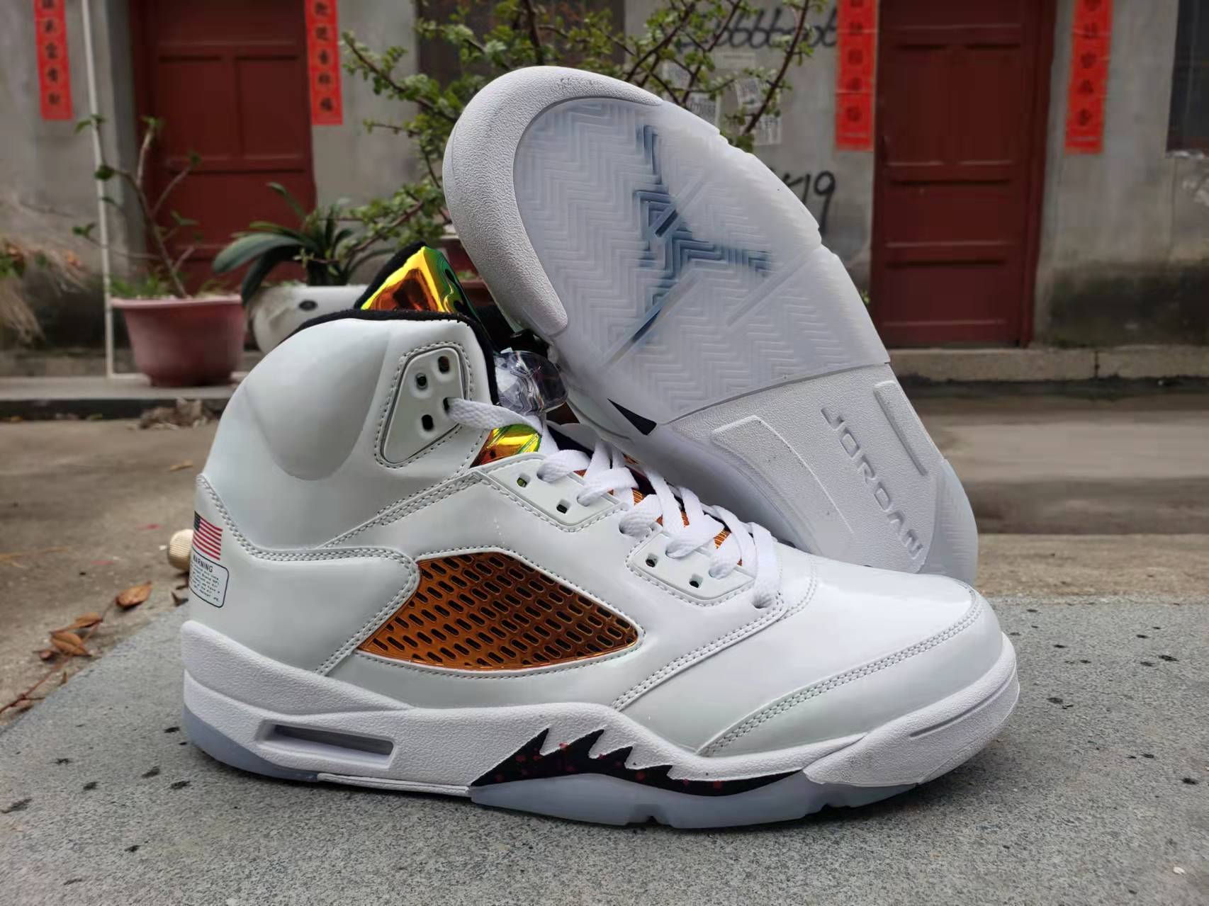 New 2022 Air Jordan 5 Helmet Grey Yellow Black Shoes - Click Image to Close